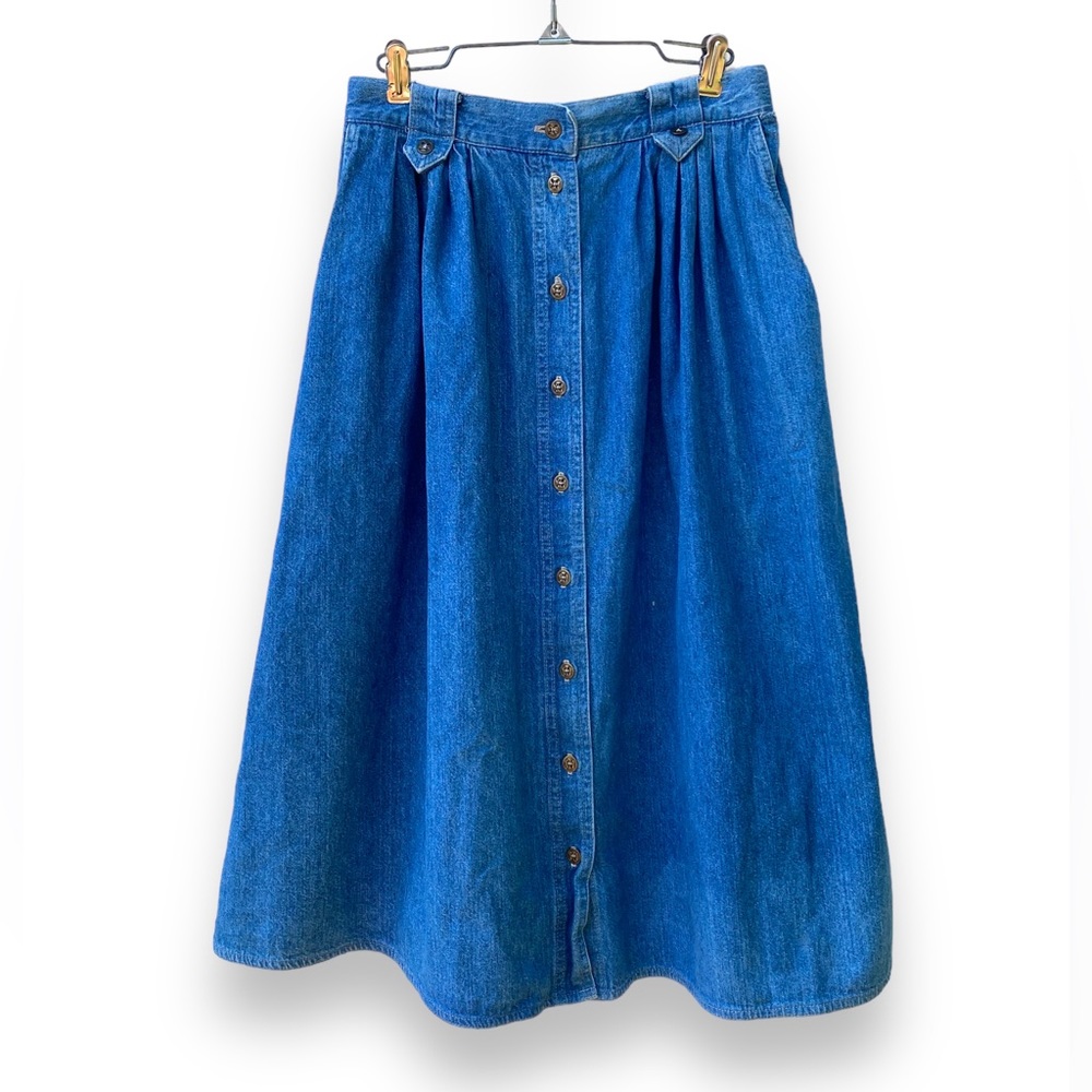 Vintage Denim Midi Skirt Size 8 by Koret City Blues